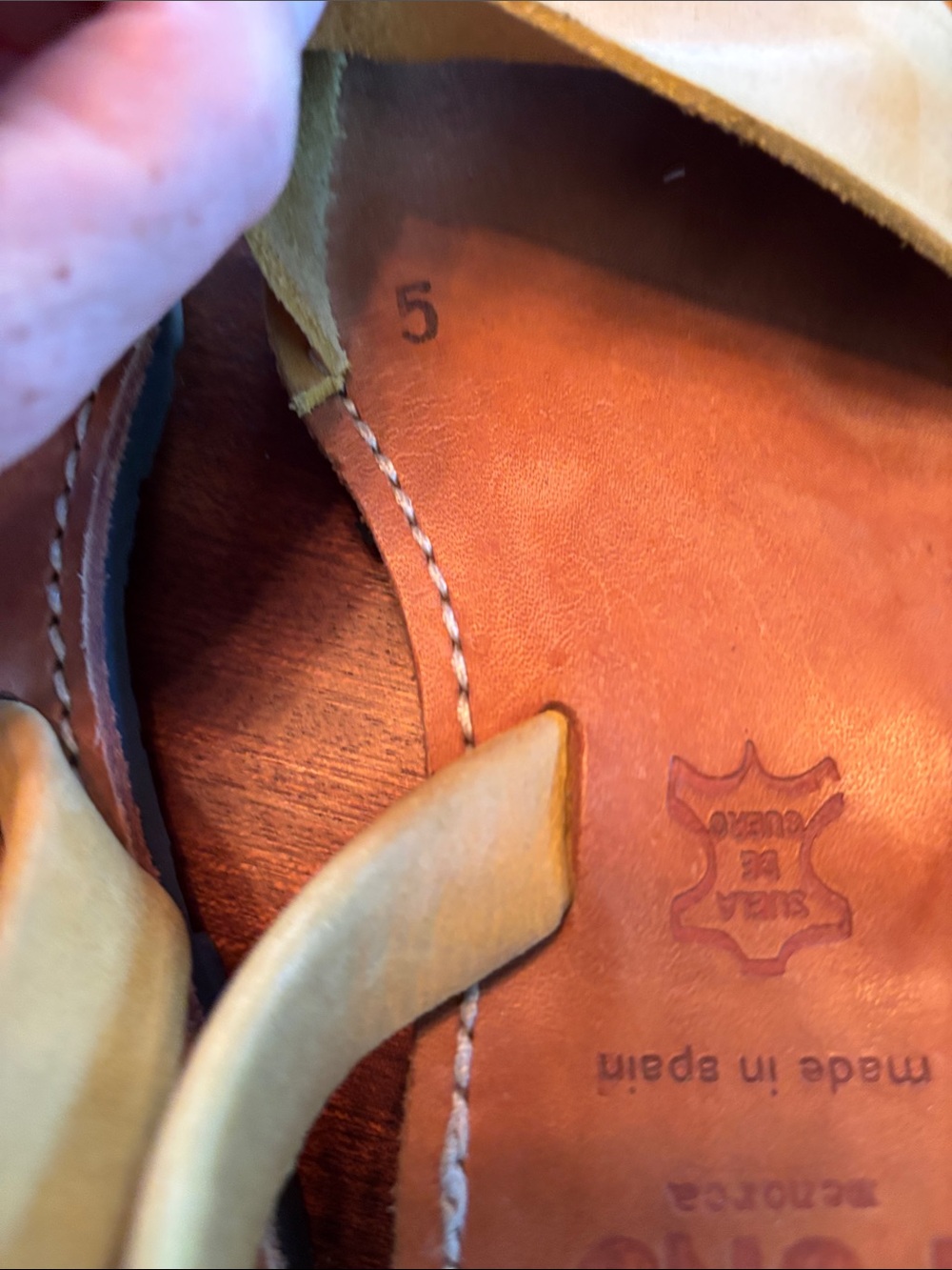 PONS Leather Avarca Sandals in Mustard Yellow - Picture 7 of 7